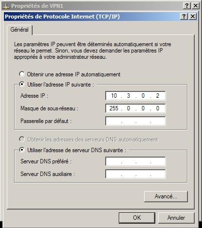 Attribution de l'IP du tunel